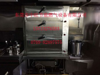 卧式蒸汽机配三门海鲜蒸